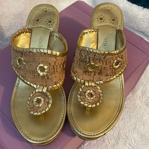 Jack Rogers Marbella Cork Wedge Sandal, Gold